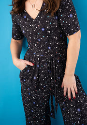 Antares Ditsy Star Print Viscose Jumpsuit