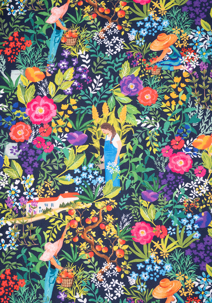 Front view of Antheia Garden Harvest Print Midi Dress
