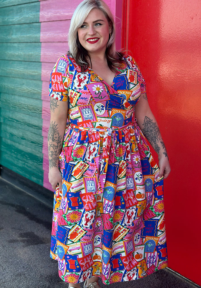 Antonella La Dolce Vita Print Cotton Midi Dress