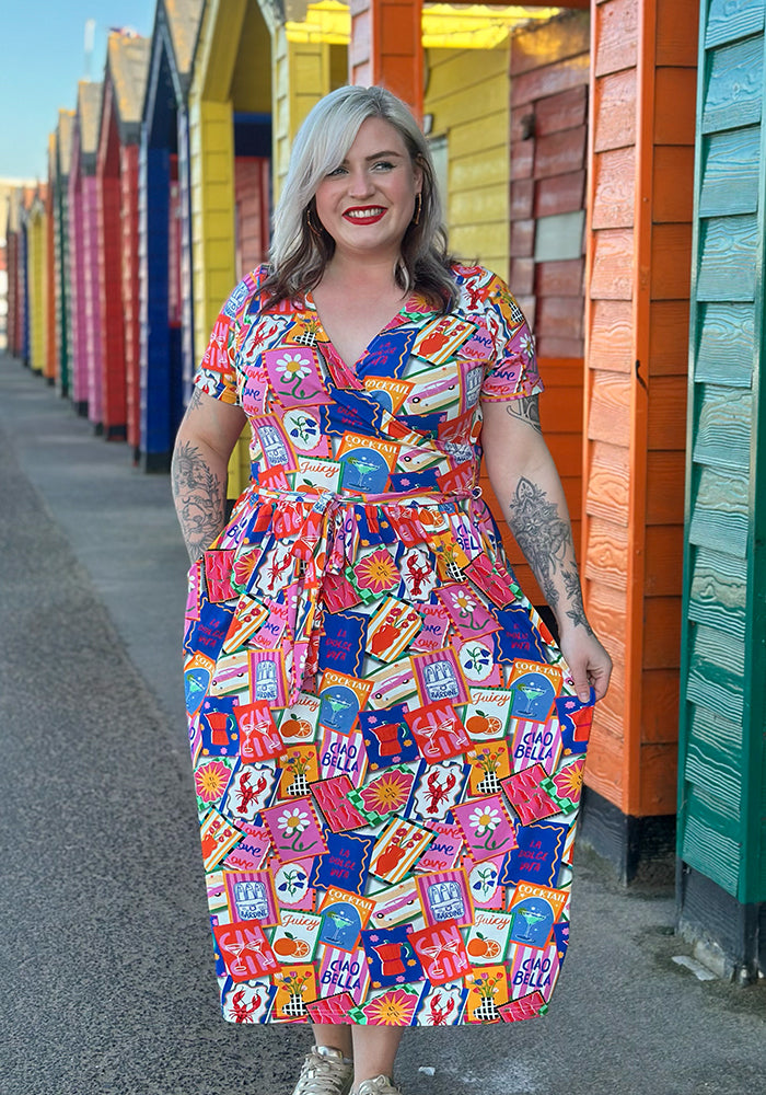 Antonella La Dolce Vita Print Cotton Midi Dress