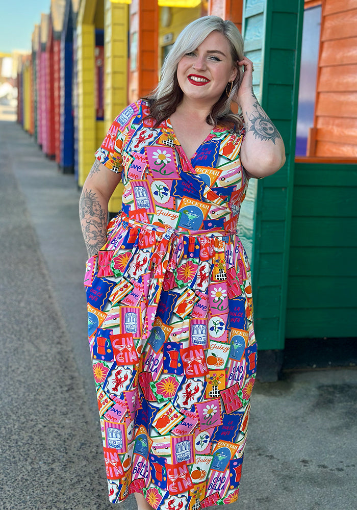 Antonella La Dolce Vita Print Cotton Midi Dress