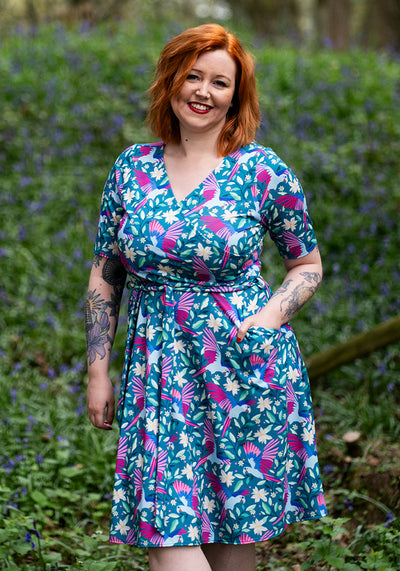 Aphra Flying Parrot Print Dress