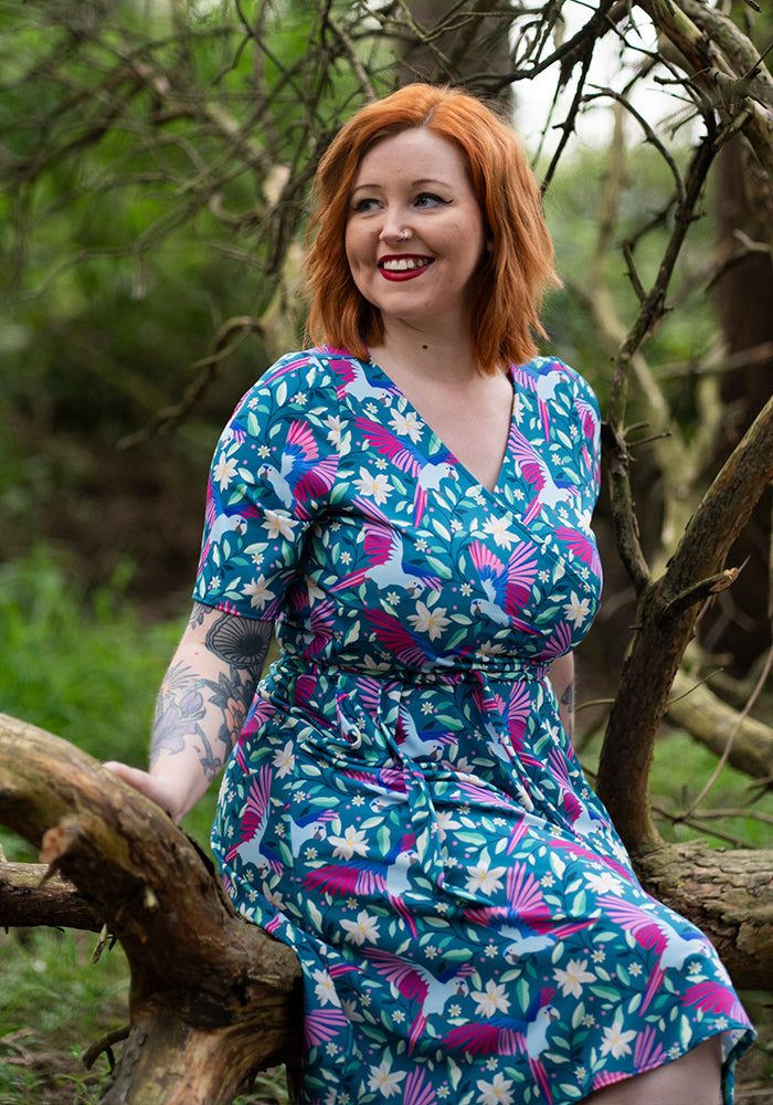 Aphra Flying Parrot Print Dress