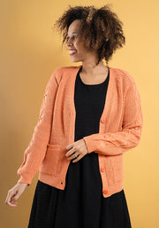 Apricot Cable Sleeve Cardigan