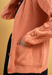 Apricot Cable Sleeve Cardigan
