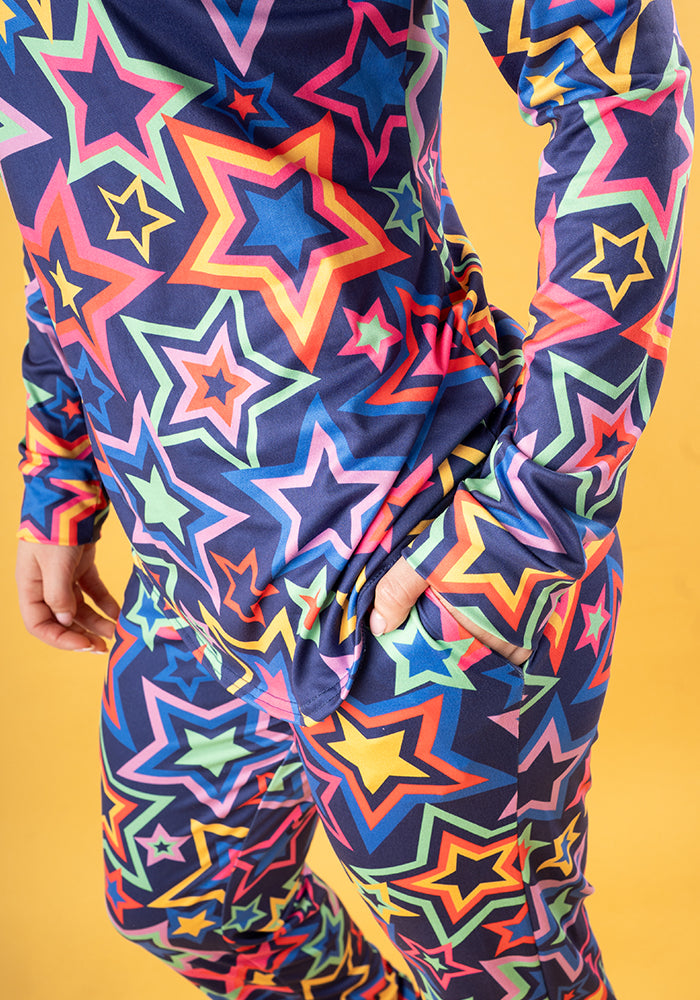 Fourth angle of Ara Navy Starburst Print Pyjama Set