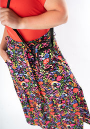 Aramis Garden Rainbow Print Tiered Hem Midi Skirt