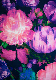 Arden Pink & Purple Blurred Floral Print Cotton Dress