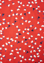 Ari Red Ditsy Heart Print Cotton Dress