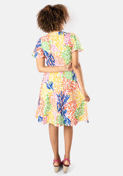 Ariah Bright Patchwork Print Cotton Dress