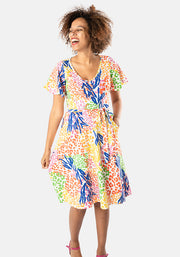 Ariah Bright Patchwork Print Cotton Dress
