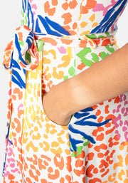 Ariah Bright Patchwork Print Cotton Dress