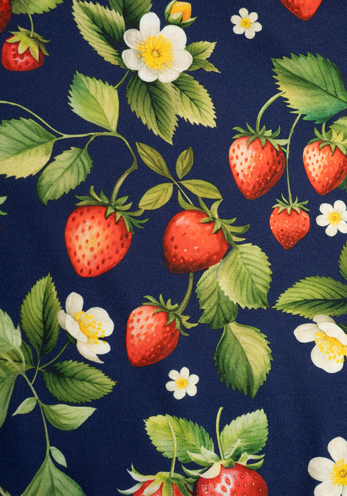 Ariane Navy Strawberries Print Playsuit