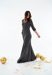 Arista Silver Sparkle Maxi Dress