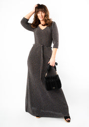 Arista Silver Sparkle Maxi Dress