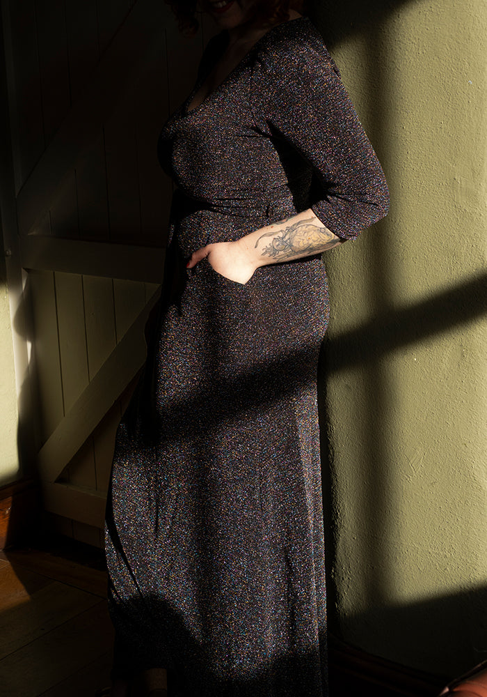 Arista Silver Sparkle Maxi Dress