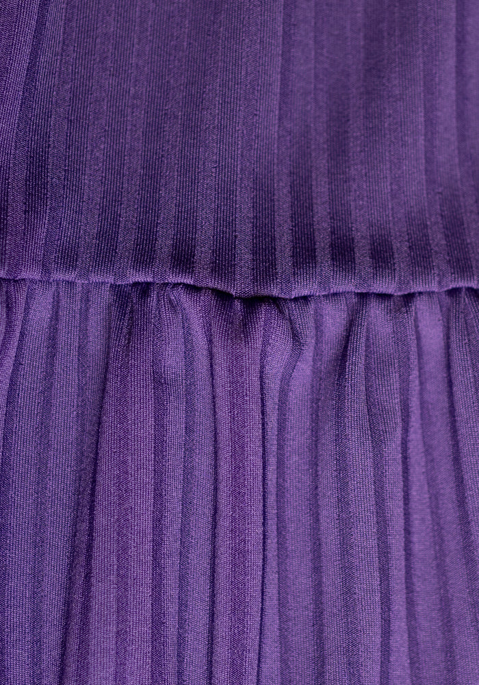 Arlet Plain Purple Tiered Hem Relaxed Fit Midi Dress