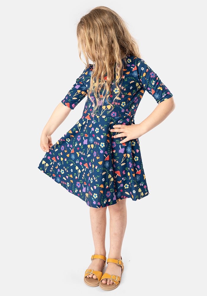 Children's Mushrooms & Mice Print Dress (Artemis)