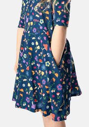 Children's Mushrooms & Mice Print Dress (Artemis)