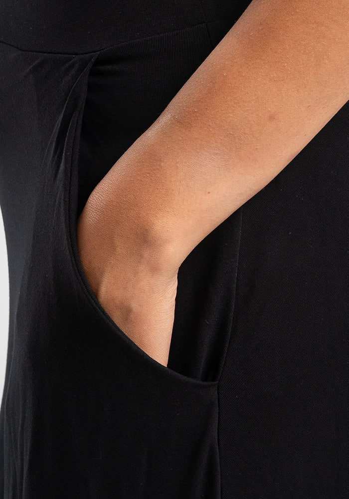 Asa Black Tiered Hem Maxi Skirt