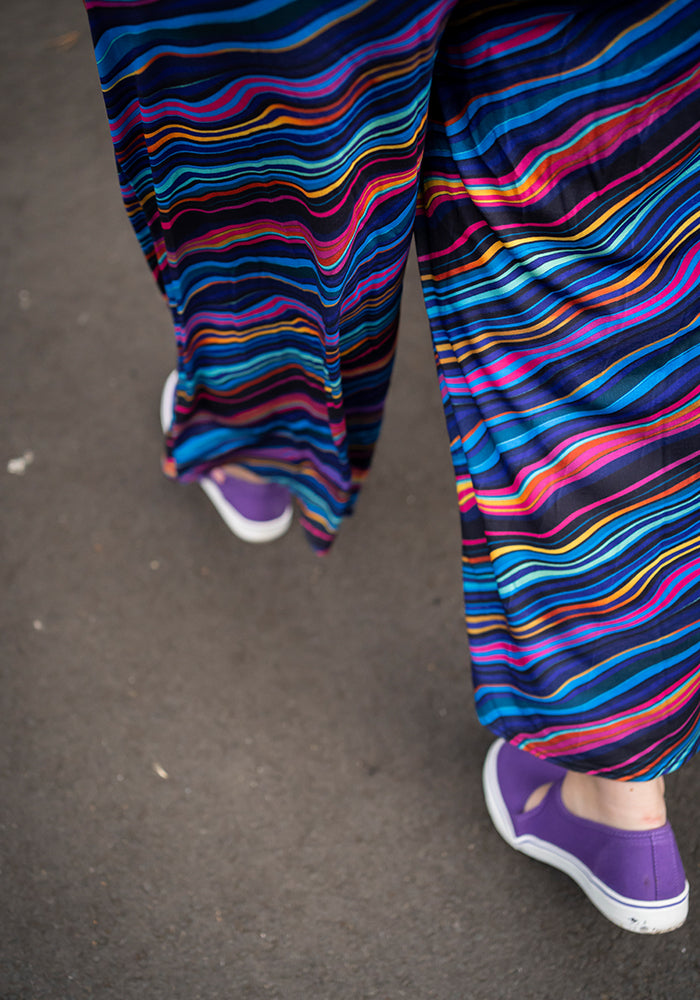 Twelfth angle of Asen Ripple Print Culotte Leg Jumpsuit