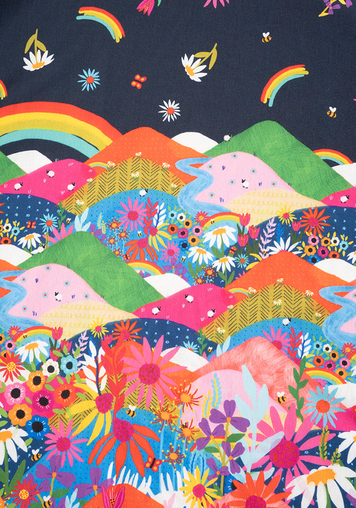 Ashlyn Rainbow Border Print Dress
