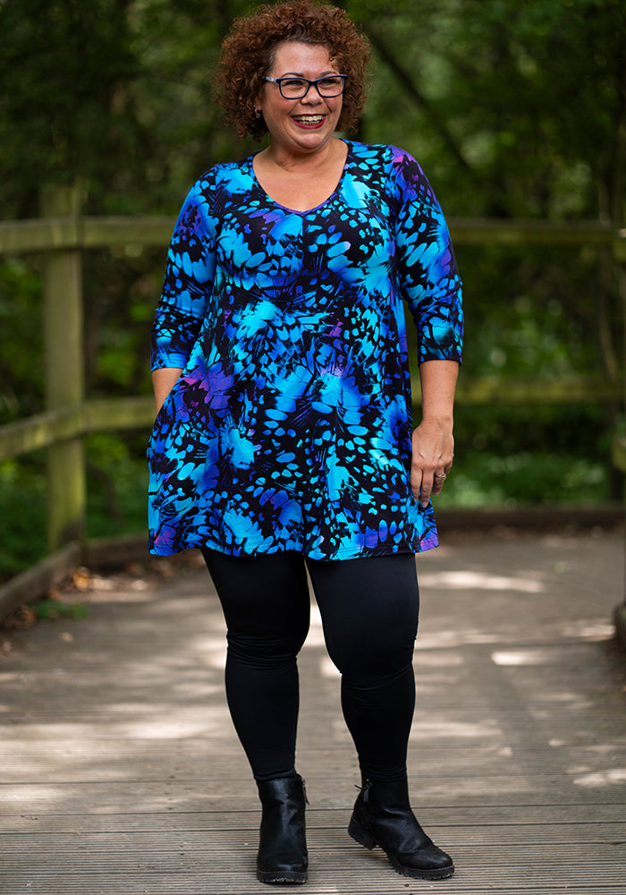 Ashton Abstract Butterfly Wing Cotton Tunic