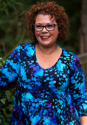 Ashton Abstract Butterfly Wing Cotton Tunic