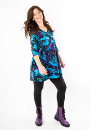 Ashton Abstract Butterfly Wing Cotton Tunic