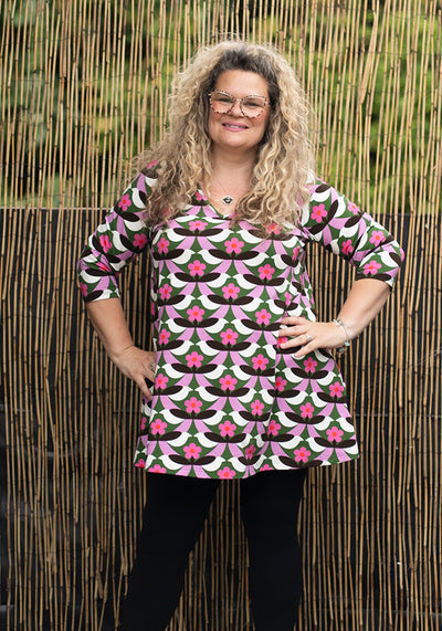 Ashton Retro Bird Print Cotton Tunic