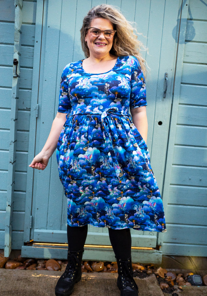 Third angle of Astryn Fairytale Story Print Cotton Dress