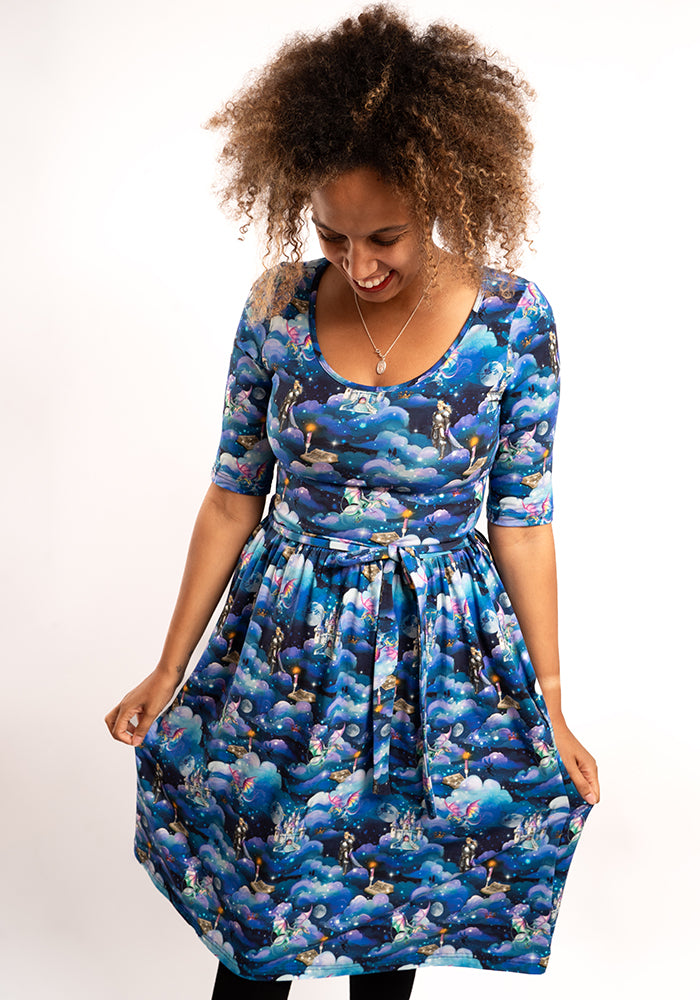 Eighth angle of Astryn Fairytale Story Print Cotton Dress
