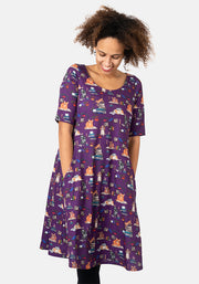 Atticus Pet Library Print Trapeze Dress