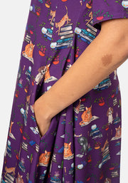 Atticus Pet Library Print Trapeze Dress