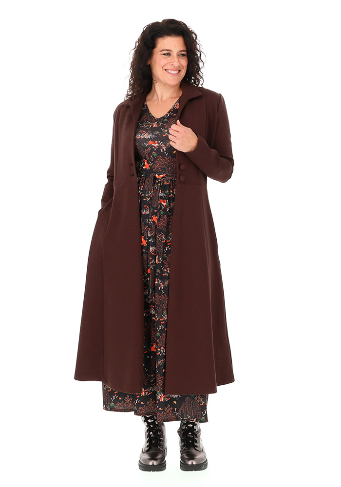 Audley Black Woodland Print Midaxi Dress