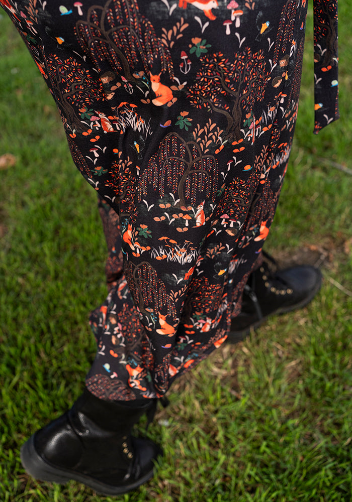 Audley Black Woodland Print Midaxi Dress