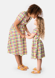 Children's Summer Check Print Dress (Audrey)