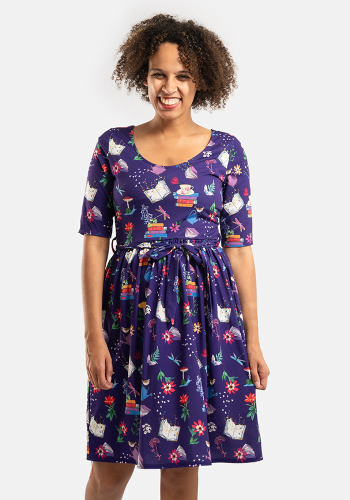 Austen Garden Books Print Dress