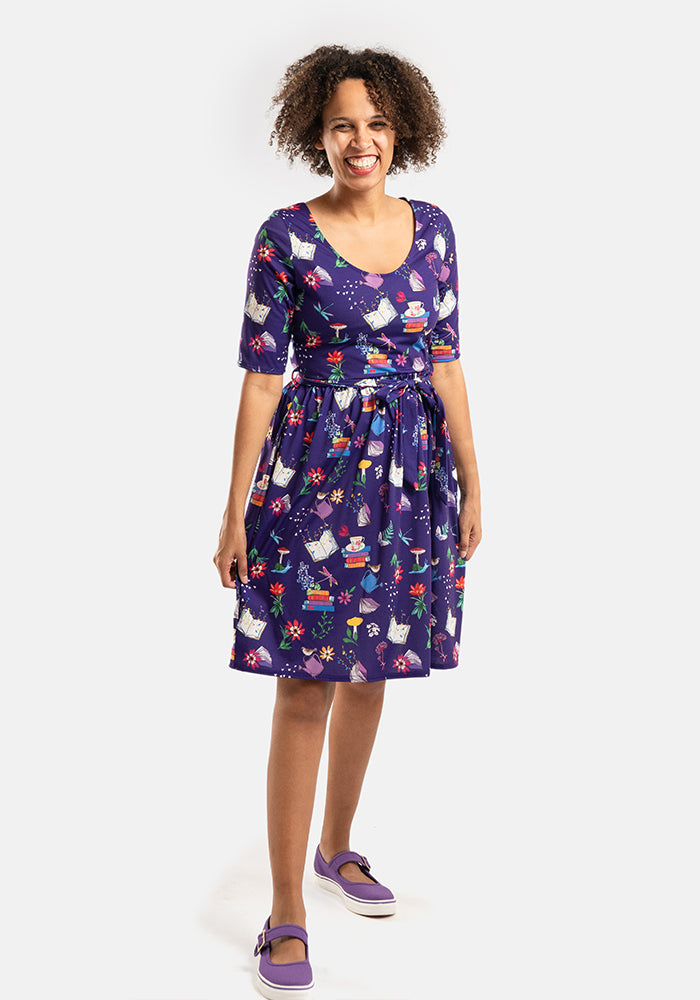 Austen Garden Books Print Dress