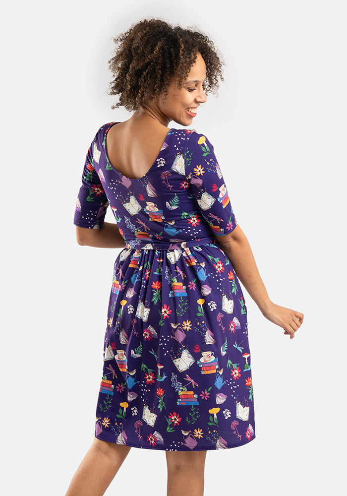 Austen Garden Books Print Dress