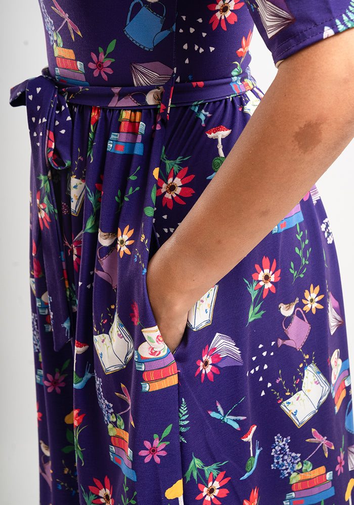 Austen Garden Books Print Dress