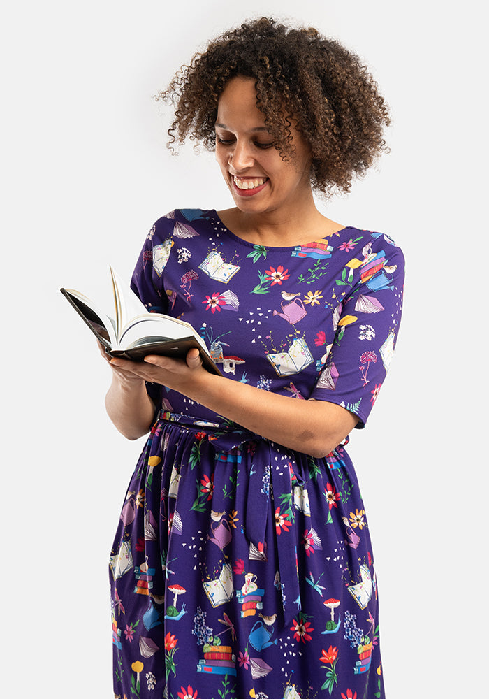 Austen Garden Books Print Dress