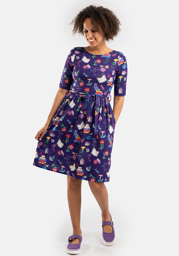 Austen Garden Books Print Dress