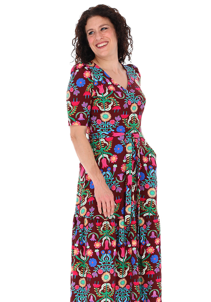 **Pre-Order** Ave Folk Floral Print Cotton Midaxi Dress **Pre-Order**