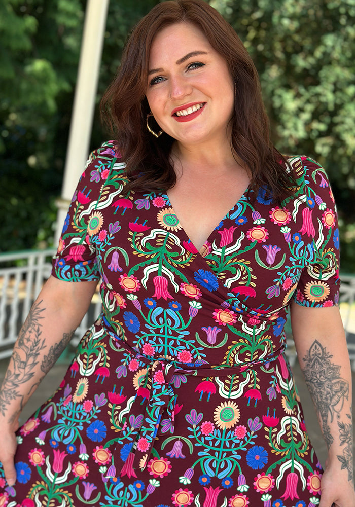 **Pre-Order** Ave Folk Floral Print Cotton Midaxi Dress **Pre-Order**