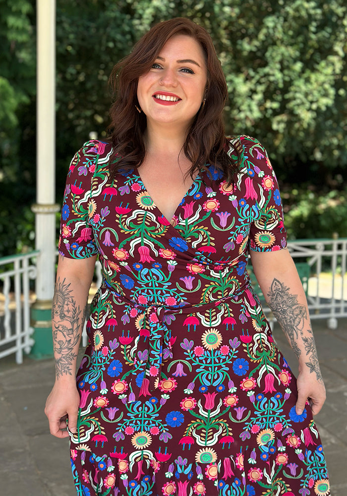 **Pre-Order** Ave Folk Floral Print Cotton Midaxi Dress **Pre-Order**