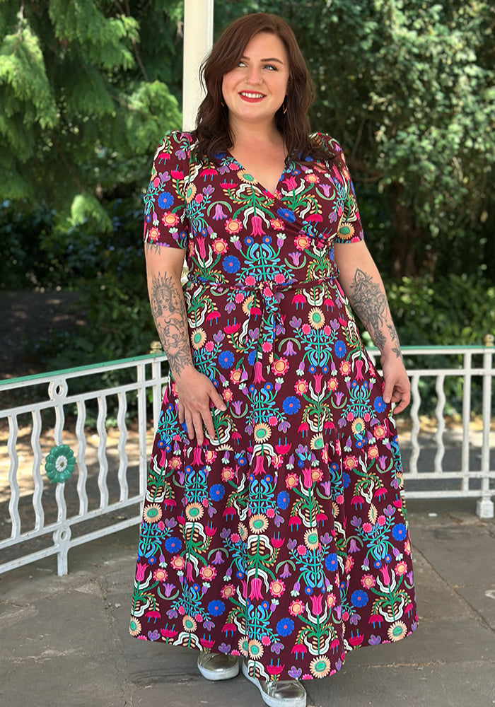**Pre-Order** Ave Folk Floral Print Cotton Midaxi Dress **Pre-Order**