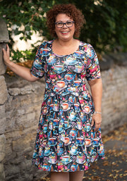 Aven Tea Cups Print Dress