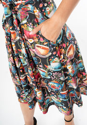 Aven Tea Cups Print Dress