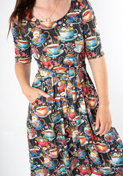 Aven Tea Cups Print Dress